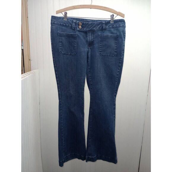 Vintage  2000's Coldwater Creek dark wash short wasted, bootcut jeans - Picture 1 of 6